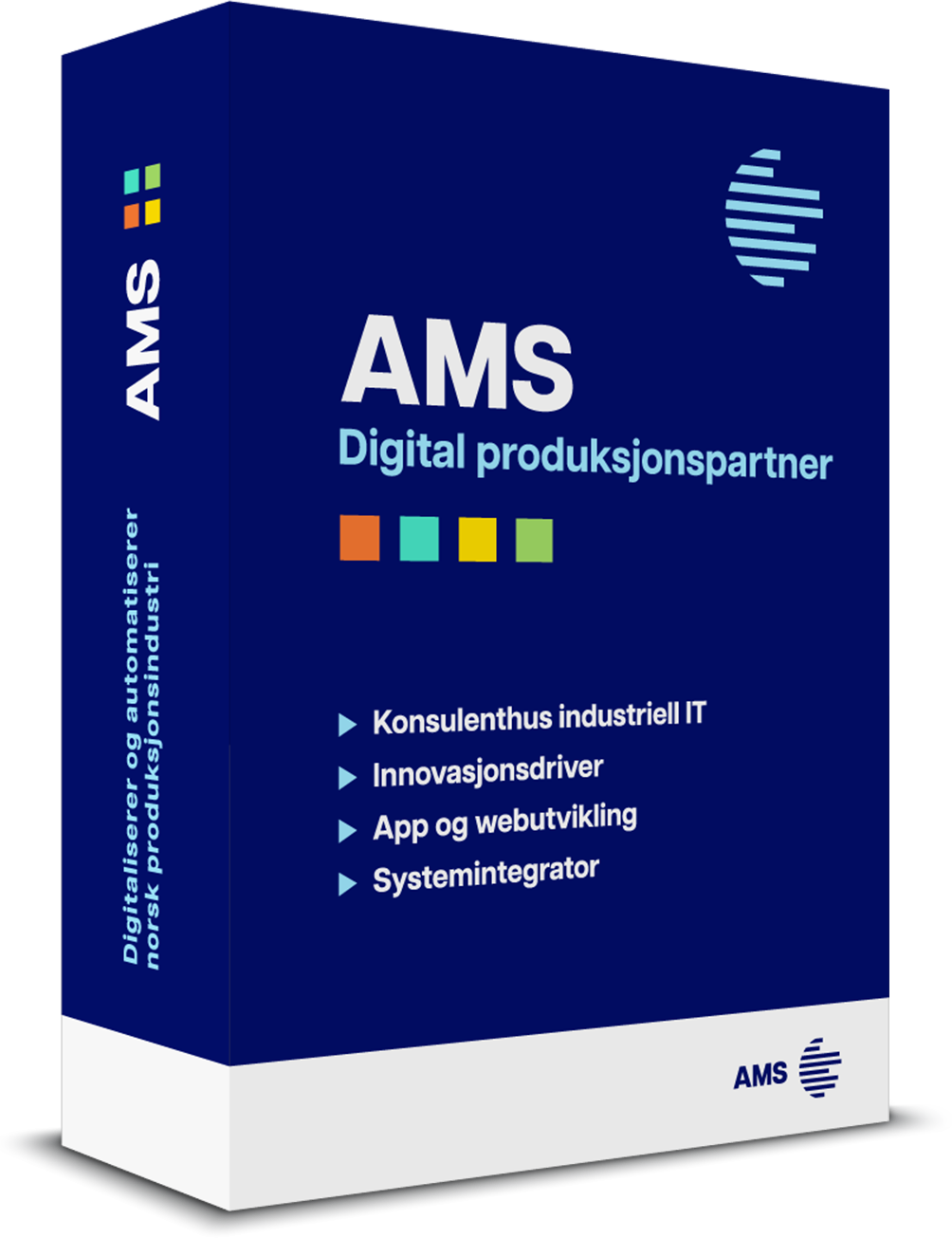 AMS er et konsulenthus og fagmiljø med rådgivere og konsulenter som gjennom mer enn 35 år har levert tjenester innen industriell IT. Som digital produksjonspartner og systemintegrator hjelper vi bedrifter med utvikling av løsninger som kompletterer eksisterende og integrerer nye systemer. Din rådgivende digitaliserings­partner og innovasjons­driver.