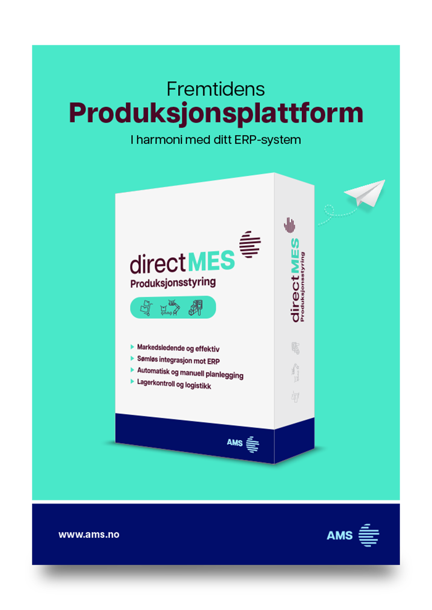 direct MES er en programvare fra AMS, utviklet basert på mer enn 30-års erfaring med produksjonsindustri i Norge og internasjonalt. Vår markedsledende MES-plattform vil sammen med ditt ERP-system gi deg en fremtidsrettet totalløsning, som gjør deg i stand til å videreutvikle og effektivisere din produksjonsbedrift. Manufacturing Execution System.