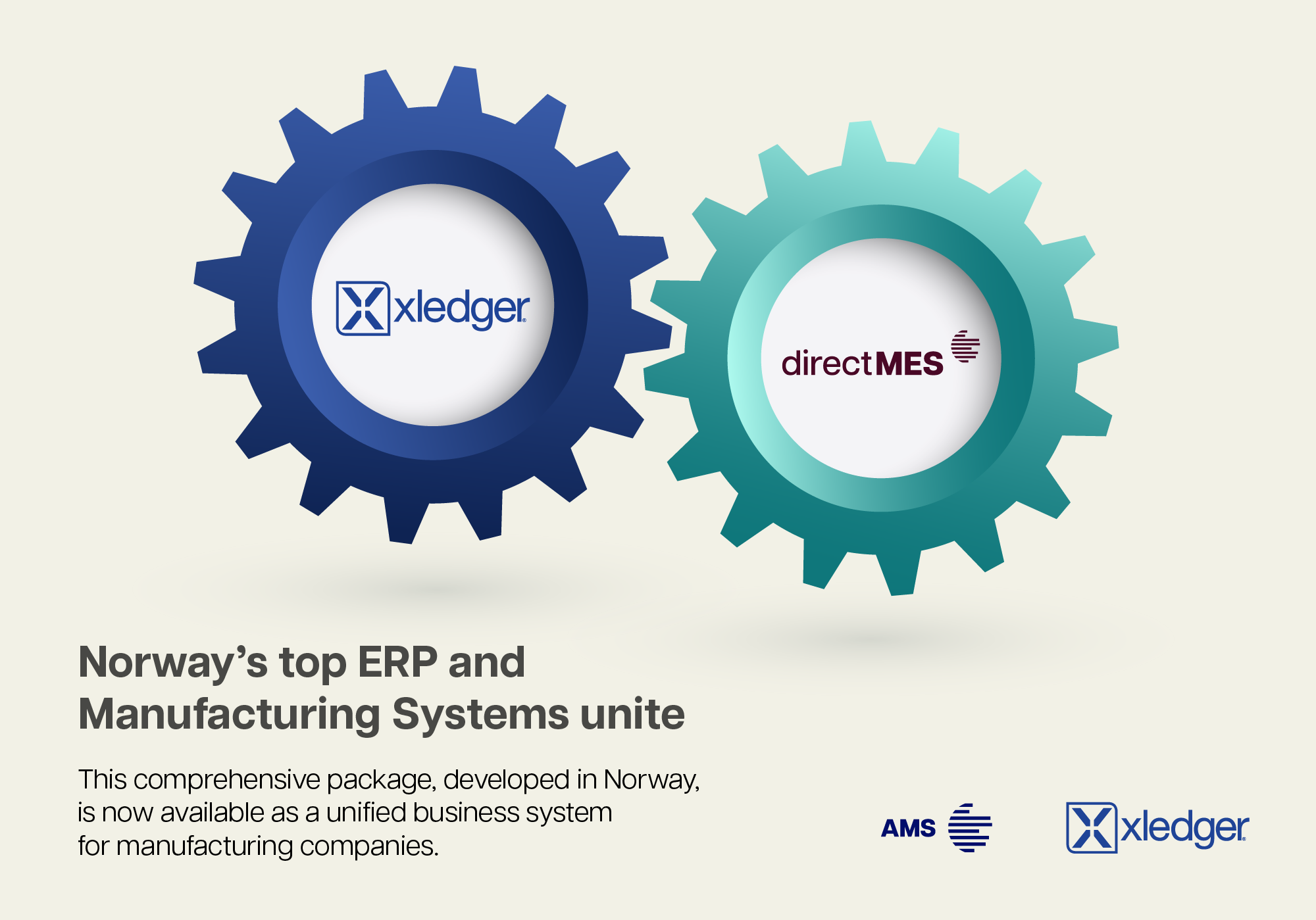 AMS og Xledger vil nå tilby Norges ledende forretningssystem for produksjonsbedrifter med et sterkt fagmiljø innen ERP og Produksjon.
