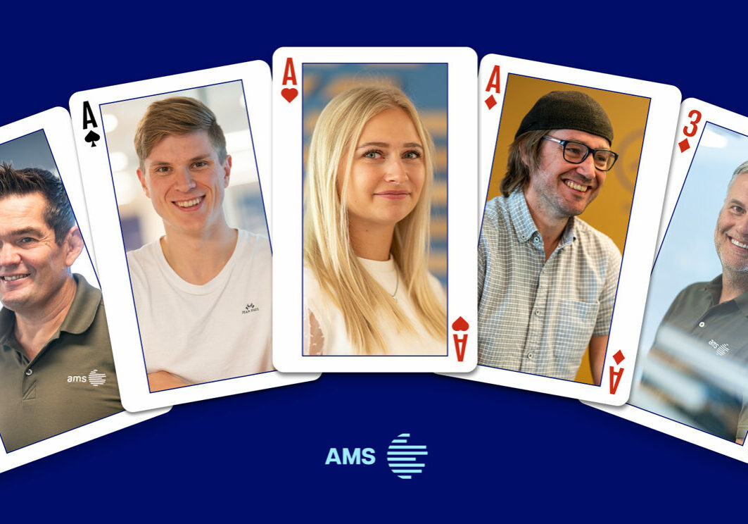 AMS is continuously growing, and our new colleagues are taking us to new heights with their high competence and fantastic determination! Jan Helge Karlsen, Henning Frestad, Thea Janvin Thorsen, Thom-Åge Klungland and Johnny Svindland.